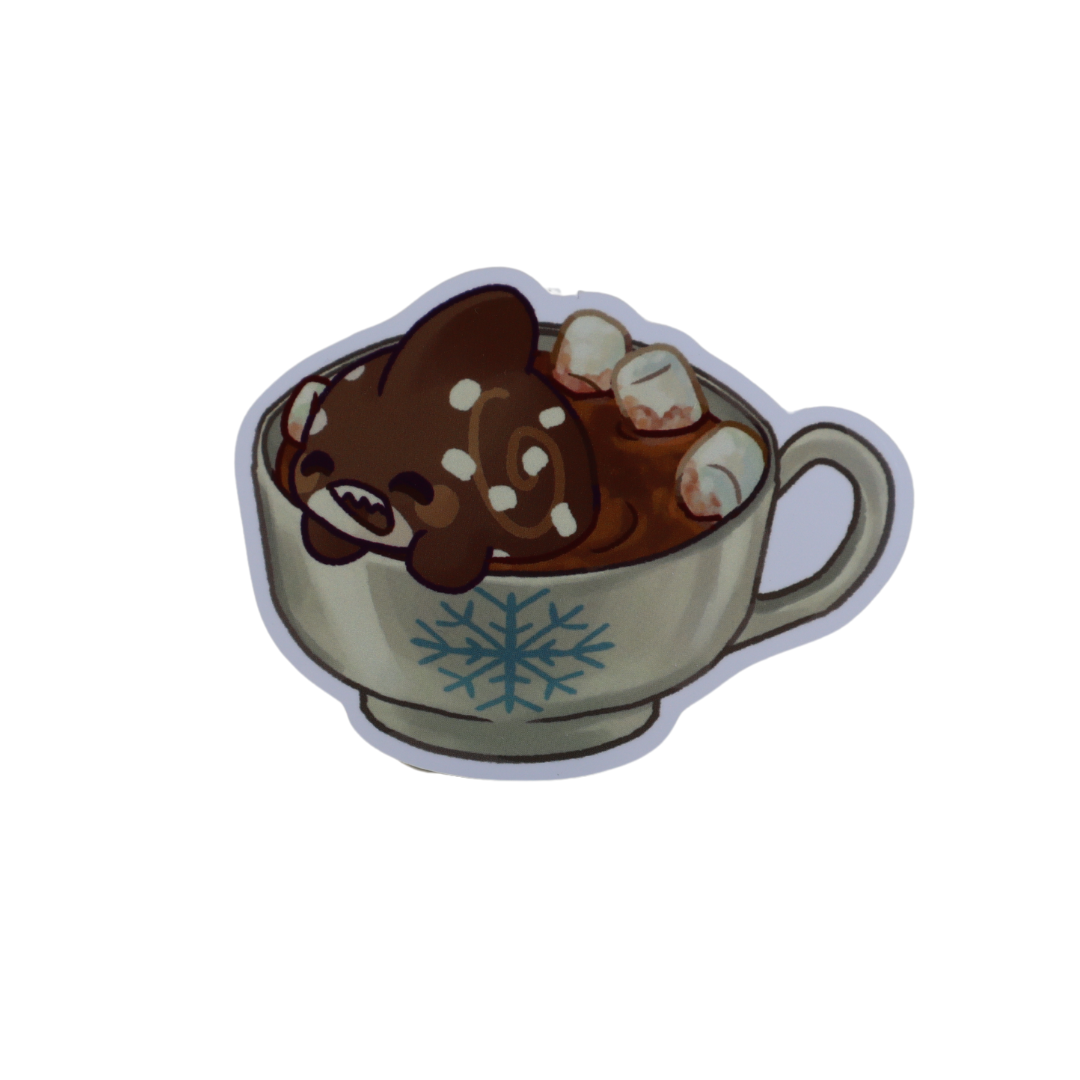 Hot Cocoa Shork Sticker