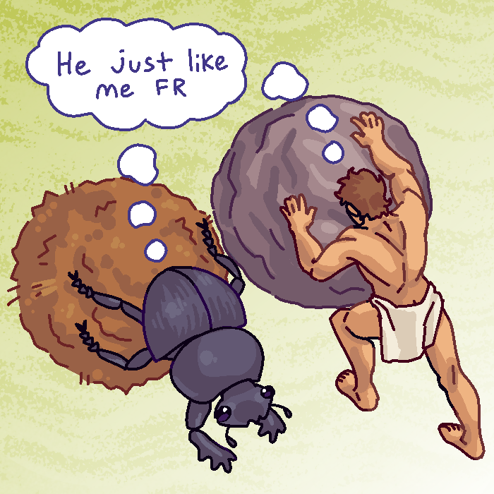 Sisyphus "He just like me FR" Sticker